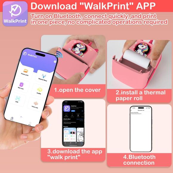 Oskeray Portable Thermal Printer, Mini Stick Printer, Bluetooth Pocket Printer - Picture 4 of 7